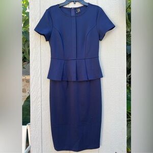 NWT VFShow midi dress peplum navy blue